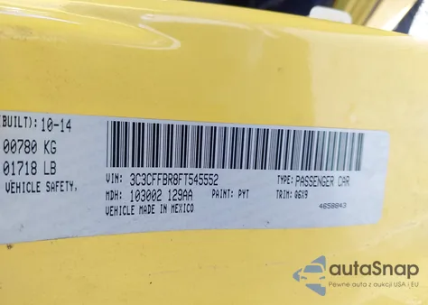 2015 Fiat 500 Sport from USA, damaged, VIN 3C3CFFBR8FT545552